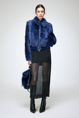 Thora - Blue Shearling Jacket