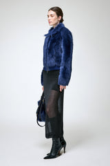 Thora - Blue Shearling Jacket