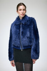 Thora - Blue Shearling Jacket
