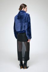 Thora - Blue Shearling Jacket