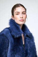 Thora - Blue Shearling Jacket