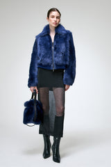 Thora - Blue Shearling Jacket