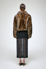 Thora - Dark Brown Shearling Jacket