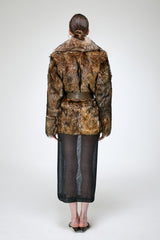 Rhea - Dark Brown Shearling Coat