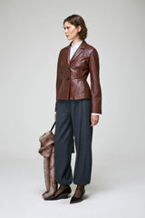 Catarina - Dark Brown Leather Jacket