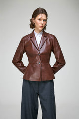 Catarina - Dark Brown Leather Jacket
