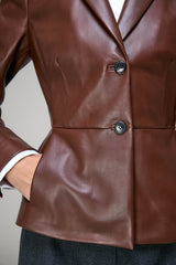 Catarina - Dark Brown Leather Jacket
