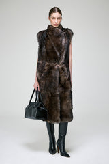 Irene - Olive Shearling Vest