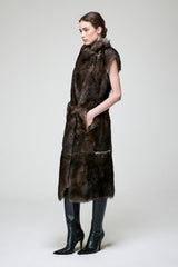 Irene - Olive Shearling Vest
