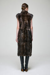 Irene - Olive Shearling Vest