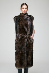 Irene - Olive Shearling Vest