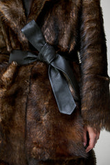 Kirsten - Manteau en peau lainée olive