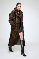 Kirsten - Manteau en peau lainée olive