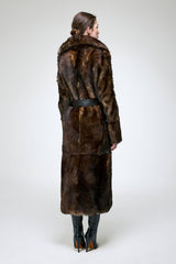 Kirsten - Manteau en peau lainée olive