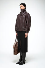 May - Dark Bordeaux Leather Jacket