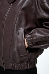 May - Dark Bordeaux Leather Jacket