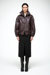 May - Dark Bordeaux Leather Jacket