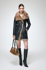 Aline - Sand Shearling Coat