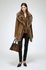 Tyra - Olive Shearling Coat