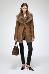 Tyra - Olive Shearling Coat
