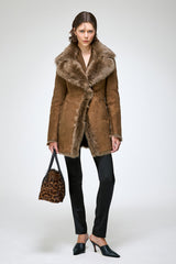 Tyra - Olive Shearling Coat