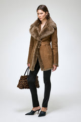 Tyra - Olive Shearling Coat