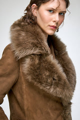Tyra - Olive Shearling Coat