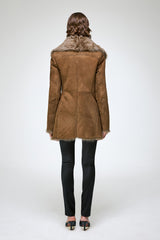 Tyra - Olive Shearling Coat