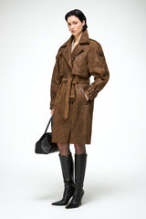 Ira - Olive Leather Coat