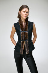 Jade - Gilet en laine noir
