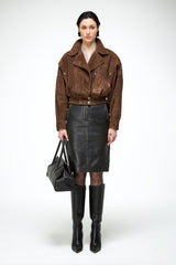 Clara - Tobacco Leather Jacket