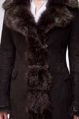 Mia - Brown Shearling Coat