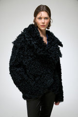 Cecilia - Black Shearling Coat