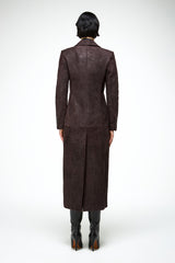 Laurence - Dark Bordeaux Leather Coat