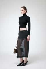 Lou - Black Wool Skirt