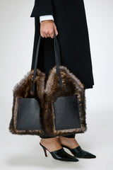 Felix - Olive Shearling Bag