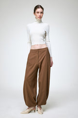 Nina - Pantalon en laine kaki