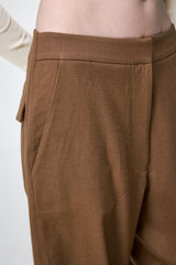 Nina - Pantalon en laine kaki