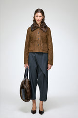 Lia - Olive Leather Jacket