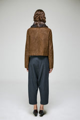 Lia - Olive Leather Jacket