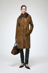 Sara - Olive Leather Coat
