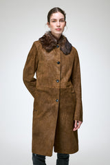 Sara - Olive Leather Coat