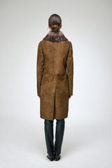 Sara - Olive Leather Coat
