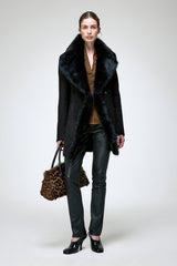 Tyra - Black Shearling Coat