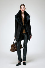Tyra - Black Shearling Coat