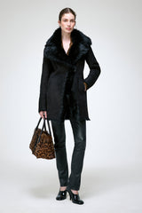 Tyra - Black Shearling Coat