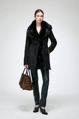 Tyra - Black Shearling Coat