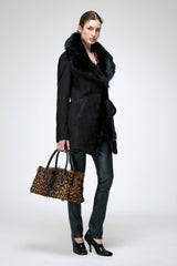 Tyra - Black Shearling Coat