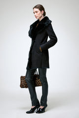 Tyra - Black Shearling Coat