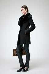 Tyra - Black Shearling Coat